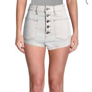 Free People Bridgette High-WaistContrast Stitch Denim Shorts Size 27
